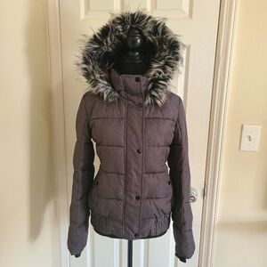ZeroXposur Charcoal Gray Faux  Fur-Trimmed Puffer Jacket with Removable Hood